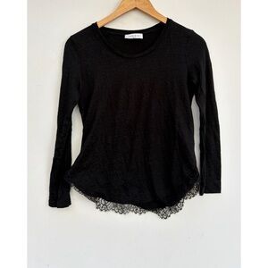 Sandro Lace Hem Blouse